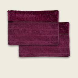 DAMENSCH Set Of 2 Maroon Cotton Bath Towels-11