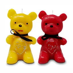 PEEPALCOMM Yellow & Red 2 pieces Pillar Candle-34