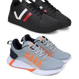 World Wear Footwear Men Pack Of 2 Mesh Running Non-Marking Shoes-picture-36