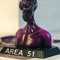 Archadia Purple & Black Alien Bust Sculpture Decorative Showpiece-image-36