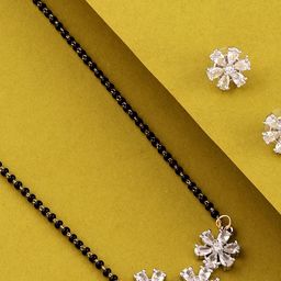 Bhagya Lakshmi Bhagya Lakshmi women's pride Traditional AD stone for women Silver-Plated Alloy Mangalsutra-image-98