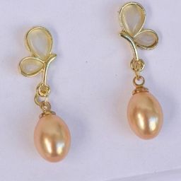 FindHerFavorite Gold-Plated Pearls Beaded Contemporary Drop Earrings-10