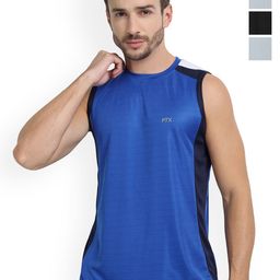 FTX Pack Of 4 Color Blocked Round Neck Gym Vests 709-1_709-2_709-9_709-16-S-picture-16