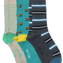 Mint & Oak Men Pack Of 3 Patterned Above Ankle Length Socks-14