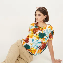 DressBerry Tropical Print Extended Sleeves Top-picture-34