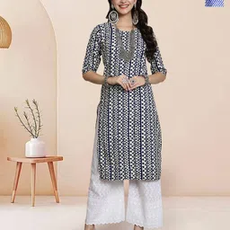 7Threads Women Ethnic Motifs Printed Floral Crepe Kurta-image-68