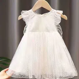 YK Girls Flutter Sleeve Fit & Flare Dress-image-23