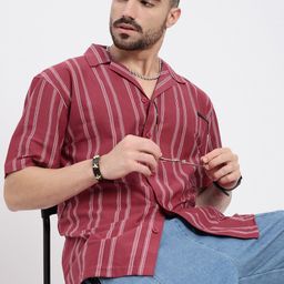 SHOWOFF Men Standard Opaque Striped Casual Shirt-image-8