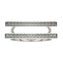 VALANOVA White Gold Plated Sterling Silver 0.05Ct Lab Grown Diamond Ring-image-85