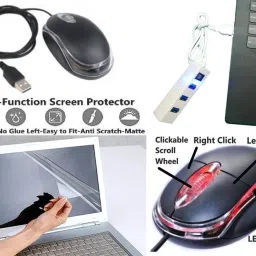 ANJO KeyboardLEDMouse-Pad-Hub-3n1Cleanr-OTG2n1-Ext-LED-Skin-15.6iScrn&KeyGuard&Sleeve Combo Set image 3