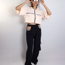HOP HEAD Flutter Sleeve Cotton Crop Top-image-23