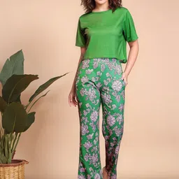 Mast & Harbour Round Neck Top With Trouser-image-30