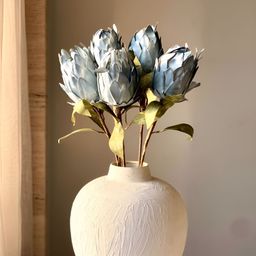 Mason Home Blue & Green One Stem Protea Flower Artificial Flower-32