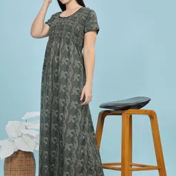 9shines Label Women Abstract Printed Maxi Nightdress-image-31