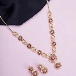 Opal Touch Gold-Plated Cubic Zirconia Studded Jewellery Set-29