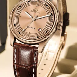 DOUBLERUN Men Metal Dial & Leather Straps Analogue Multi Function Watch H05N7009-22