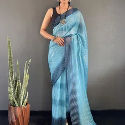 V3 FASHION STUDIO Leheriya Pure Georgette Ready to Wear Leheriya Saree-image-87
