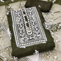 Maroosh Embroidered Organza Unstitched Dress Material-image-51