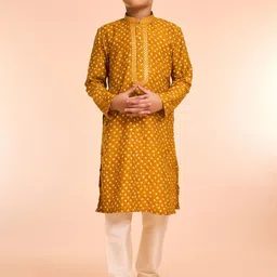 Manyavar Boys Bandhani Printed Kurta with Pyjama-image-65