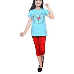 Colourspop Girls Blue Pure Cotton Clothing Set-picture-34