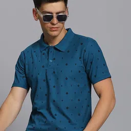 TIMBER HITCH Conversational Printed Polo Collar Cotton T-shirt-picture-21