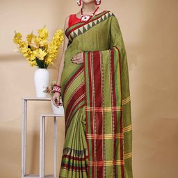 SRILOK Woven Design Pure Cotton Fusion Khadi Saree-image-68