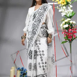 TANTLOOM Floral Printed Pure Cotton Saree-11