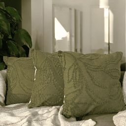 LUSHLYF Green Set of 3 Quirky Square Cushion Covers-8