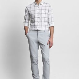 Mufti Men Slim Fit Checked Spread Collar Cotton Casual Shirt-picture-25