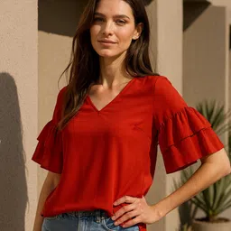4WRD by Dressberry Women V-Neck Tops-picture-3