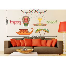 LANSTICK Orange-Coloured Happy Onam Wall Sticker-image-32