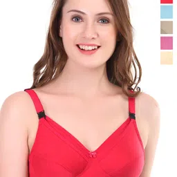 Liigne Pack Of 5 Solid Full Coverage Non Padded All Day Comfort Cotton Maternity Bra-image-58