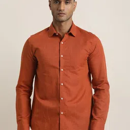 Turtle Men Standard Slim Fit Solid Spread Collar Formal Shirt-image-44