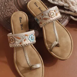 Retro Walk Women Solid Slip-On Regular One Toe Flats-image-98