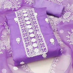 KIMISHA Embroidered Organza Unstitched Dress Material-picture-41