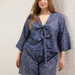 Trendyol Printed Pure Cotton Top & Shorts Co-Ords-44