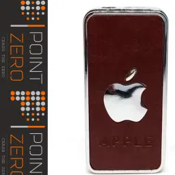 Premium Essential Refillable Windproof Brown Leather Finish Apple Shape Silver Embossed - Cigarette Lighter - Windproof Jet Flame FIRST QUALITY FROM STAR MAGIC Pocket Lighter-16
