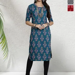 HERE&NOW Women Pack Of 3 Ethnic Motifs Printed Kurta-picture-3