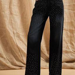 SASSAFRAS Women Straight Fit High-Rise Low Distress Light Fade Embellished Jeans-image-36