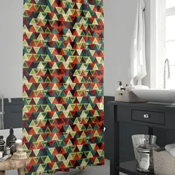 ArtzFolio Brown & Green Printed Waterproof Shower Curtain-image-88