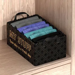 Kuber Industries Black & Beige Printed Drawer Organiser-1