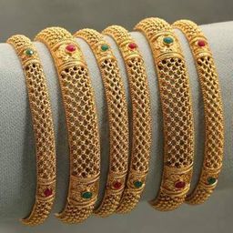 The Pari Set Of 6 Gold-Plated Stone Studded Bangles-29