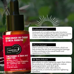 VANDYKE Beta Arbutin Tone Evening & Dark Spot Correcting Serum With Cherry Extract - 30 ml image 2