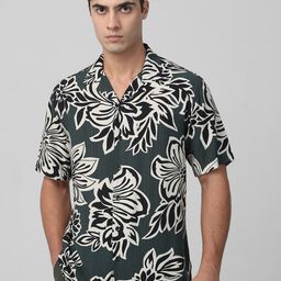 Mufti Men Cuban Collar Ethnic Motifs Printed Relaxed Fit Casual Shirt-image-40