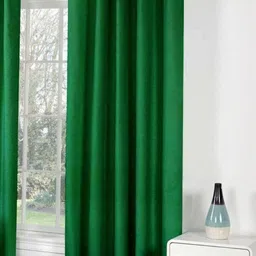 273 cm (9 ft) Polyester Semi Transparent Long Door Curtain (Pack Of 2) (Solid, Green)-image-97