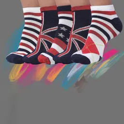 MJE Men Pack Of 5 Patterned Ankle Length Socks-image-91
