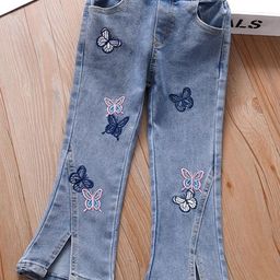 INCLUD Girls Wide Leg Mid-Rise Embroidered Jeans-image-10