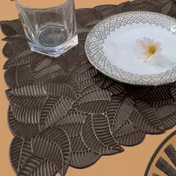 Good Vibes 6 Pieces Bronze Floral Rectangle Table Placemats-picture-0