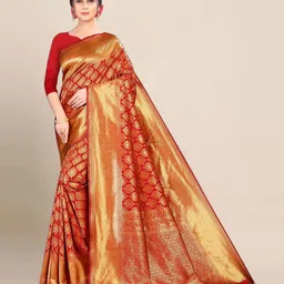 Aldwych Ethnic Motifs Woven Design Zari Silk Blend Designer Banarasi Saree-image-51