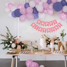 Special You 57 Pcs Pink & Purple Balloons & Banner Festive Decor-image-13